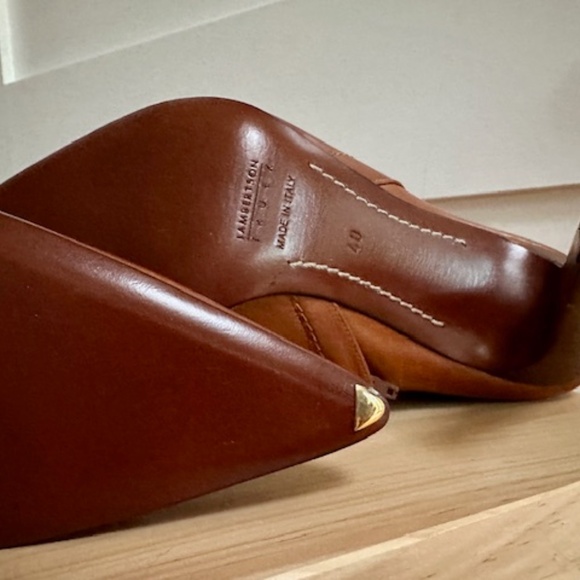 BRAND NEW Vintage Lambertson Truex Cognac Leather Boots 4.25" Heels EU 40 / US 9 - Picture 7 of 12